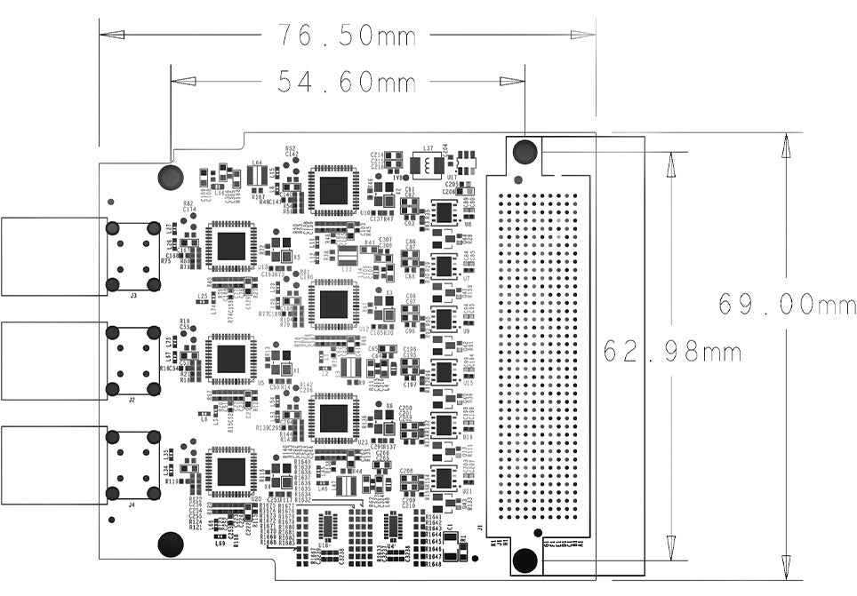 ADK-9540 dimension diagram, 76.5 mm by 69 mm