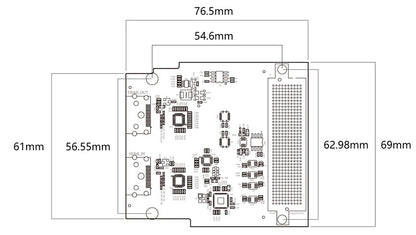 ADK-6141 dimension diagram, 78 mm by 69 mm