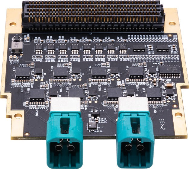 ADK-9530 FMC HPC module interface view with FMC connector and FAKRA ports