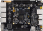 ADK-K101 Pango Kosmo-2 SoPC development board front view with K101 core board and five Ethernet ports